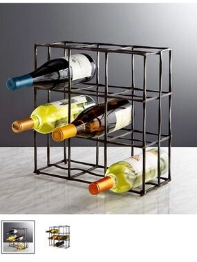 New Crate & Barrel Crest 9-Bottle Wine Rack